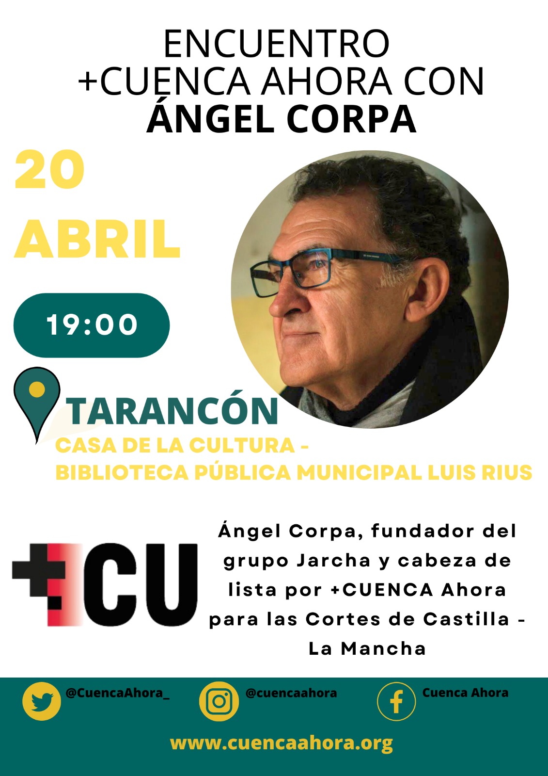 +CUENCA Ahora comienza su ronda de encuentros por la provincia con Ángel Corpa siendo Tarancón, El Provencio y El Pedernoso sus primeros destinos.